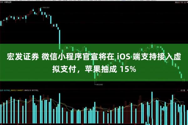 宏发证券 微信小程序官宣将在 iOS 端支持接入虚拟支付，苹果抽成 15%