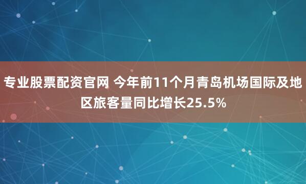 专业股票配资官网 今年前11个月青岛机场国际及地区旅客量同比增长25.5%