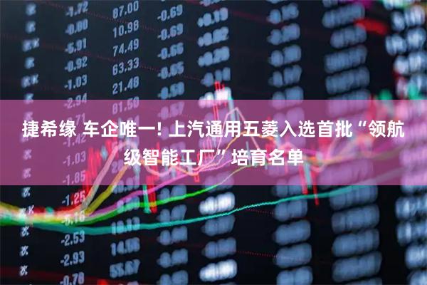 捷希缘 车企唯一! 上汽通用五菱入选首批“领航级智能工厂”培育名单